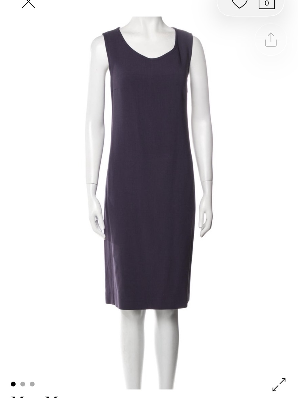 MaxMara Dusky Purple Sleeveless Sheath Dress